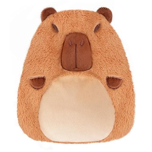 Capybara Microwavable Heating Pad for Belly, Neck & Shoulders, Heated Stuffed Animals with Moist Heat, Removable Plush Cover, Unscented Natural Fill, Adorable Surprise Present, 7.8" x 10.6", 1.2 lb - Image 1