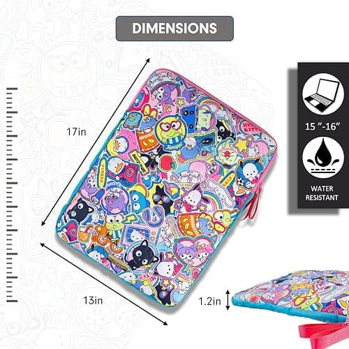 Sonix x Sanrio | Puffy Laptop Sleeve | 15-16 Inch, Quilted Pillow Puffer Laptop Carrying Case, Computer Sleeve | Hello Kitty & Friends Stickers thumbnail 4