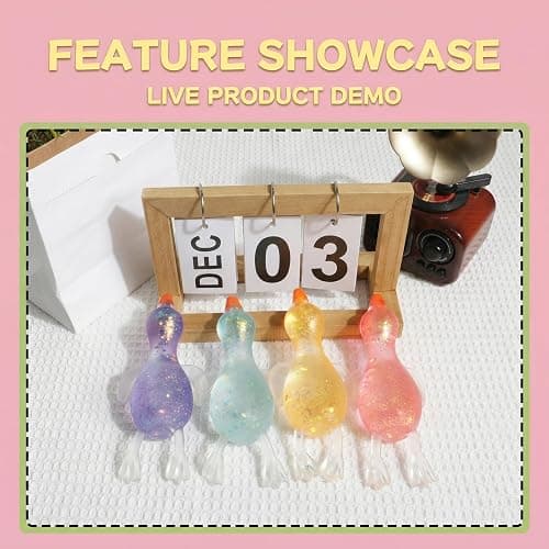 Duck Squishy Giant Sugar Stress Ball 2026 New Glitter Sugar Slow Stress Relief Squeeze Toy Colorful Decompression Fidget Sensory Toy Pink thumbnail 5