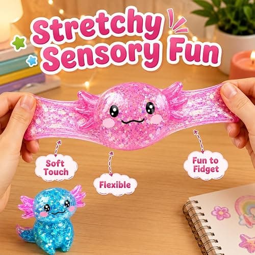 2 PCS Axolotl Slow Rising Stress Balls, Cute Stretchy Axolotl Squishy Fidget Toys for Kids Adults, Sensory Stress Relief Squeeze Toys, Birthday Party Favors, Classroom Prizes, Goodie Bag Gifts thumbnail 5
