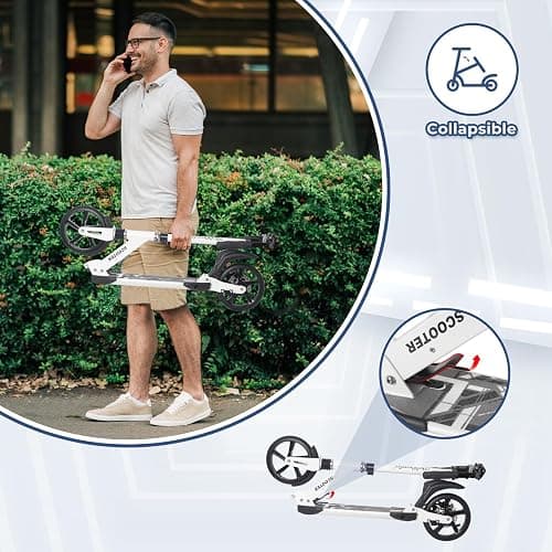 Nattork Scooter for Kids Teens and Adult Max Load 240LBS- Adjustable Height Folding Scooter with Large Sturdy Wheels Smooth Ride, Lightweight, Commuter Adult Scooters with Disc Brake,Shock Absorption thumbnail 6