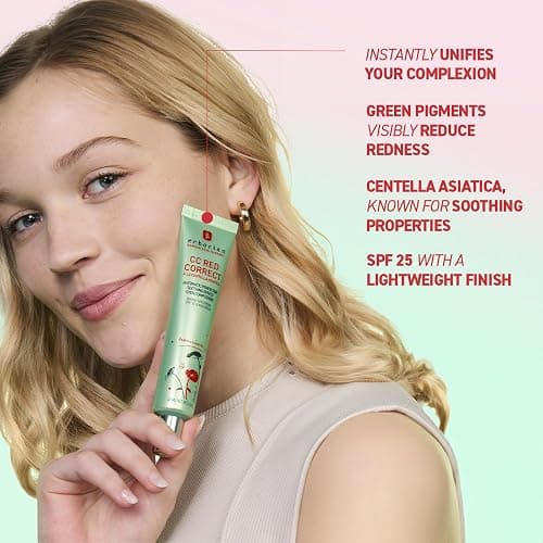 Erborian CC Red Color Correcting SPF 25 Green Pigment Cream, Neutralizes Redness, Calms Skin, Lightweight, Tone‑Perfecting Primer, Korean Skincare thumbnail 2