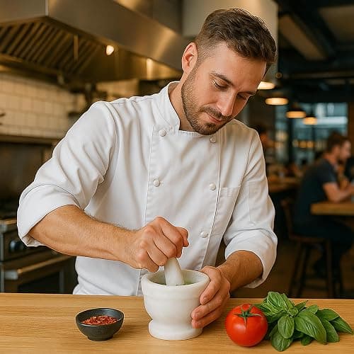 Creative Home Handcrafted 4 inch Mortar and Pestle Solid Marble Grinder for Spices and Herbs Artisan Carved from Yushan Marble Elegant and Durable for Everyday Cooking, 4 Diam. x 4 H Inch thumbnail 7