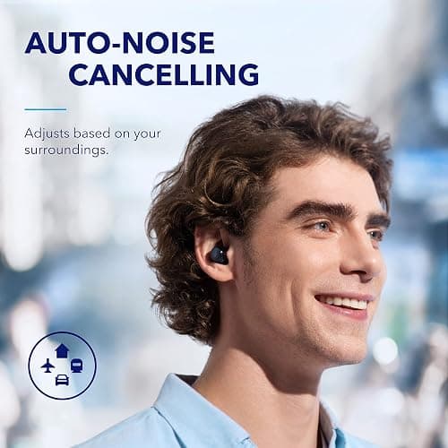 Soundcore by Anker Space A40 Adaptive Active Noise Cancelling Wireless Earbuds, Reduce Noise by Up to 98%, Ultra Long 50H Playtime, 10H Single Playtime, Hi-Res Sound, Comfortable Fit, Wireless Charge thumbnail 3