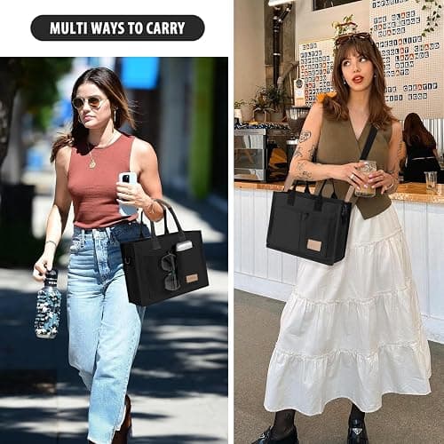 Tote Bags for Women Canvas Tote Purse Crossbody with Pockets Top Handle Shoulder Satchel Bag for Women thumbnail 7
