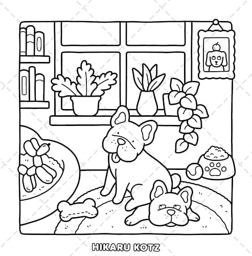 Dog Moments: Puppy Life Coloring Book for Adults and Teens thumbnail 8