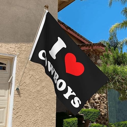 Diputer I Heart-Love Cowboys-Flag 3x5 Ft For Bedroom Funny Flag Dorm Wall Decor Flags For Room thumbnail 2