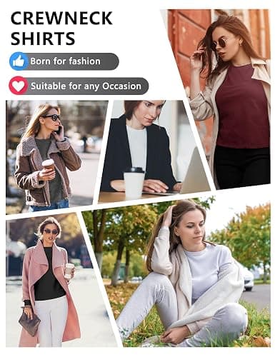 Dalavch 4/5 Pack Women’s Long Sleeve Basic Shirts Crew Neck Slim Fitted Compression Gym Workout Athletic Underscrubs Tops thumbnail 3