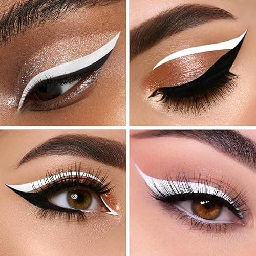 Docolor Waterproof Eyeliner Pen Super Slim Liquid Eyeliner Eye Liner Gel (White) - Black thumbnail 7