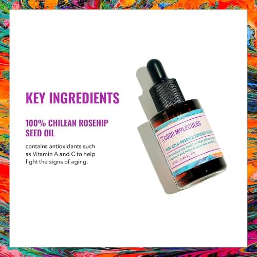Good Molecules Pure Cold-Pressed Rosehip Seed Oil - 100% Natural Rose Hip Oil Light Weight Face Moisturizer for Anti-Aging, and Plumping - Hydrating Facial Skin Care thumbnail 3
