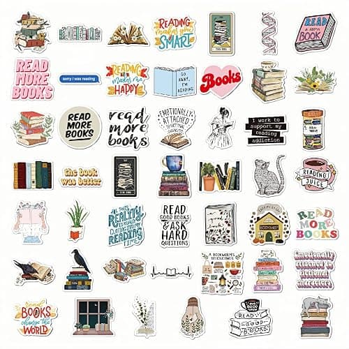 100PCS Bookish Stickers for Kindle,Book Sticker for Adults,Book Lovers Gifts,Scrapbook Stickers for Water Bottles,Vinyl Sticker Packs Waterproof Reapplicable thumbnail 5