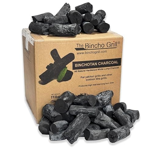 The Bincho Grill Classic Binchotan Charcoal 11lbs (5kg) – 100% Natural Hardwood for Japanese BBQ, Yakitori & Charcoal Grills. High Heat, Clean Burn, Low Smoke, No Spark and Low Ash. - Image 1