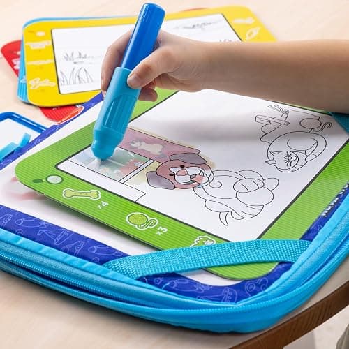 Melissa & Doug Water Wow! Take-Along Reusable Color-Reveal Drawing Set Mess-Free Multi-Activity Pad with Water PenTravel Toy for Toddlers & Kids Ages 3+ thumbnail 2