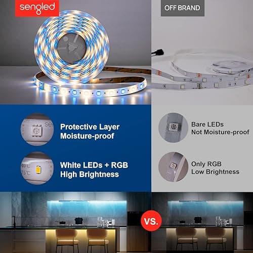 Sengled Smart Zigbee Multicolor Light Strip, 2M (6.56ft) Base Kit, Hub Required, Also Compatible with Alexa & Google Assistant, RGBW, Extendable, High Brightness, 1400Lumens (E1G-G8E) thumbnail 3