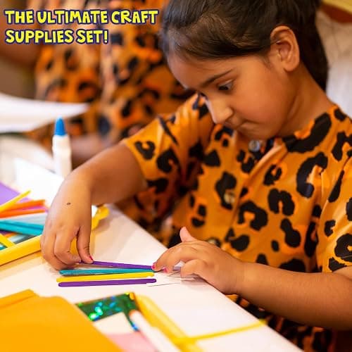 abeec Giant Craft Kit for Kids | 1000+ Piece Art & Craft Supplies Box | DIY Arts Set with Pom Poms, Beads, Stickers & More | Creative Activities for Boys & Girls | Gift for Ages 5+ thumbnail 5