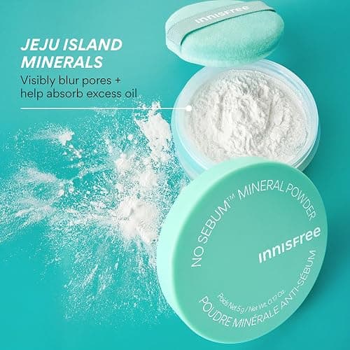 innisfree No Sebum Matte Mineral Powder | Korean Loose Setting Powder for Oil & Shine Control | Blurs Fine Lines & Imperfections | Lightweight, Natural Finish | Available In Jumbo & Pressed Powder thumbnail 3
