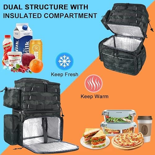 MATEIN Fishing Tackle Backpack with Cooler, Large Fishing Bag with Rod Holders for 4 Trays (Tray Not Included) & Fishing Gear thumbnail 4