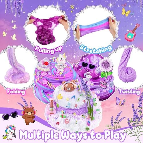 6 Pack Slimes, Purple Slime for Kids, Butter Cloud Slime kit for Girls Ages 8-12, Toys for Girls and Boys, Birthday Halloween Christmas Party Favors for Kids Goodie Bag Stuffers thumbnail 3