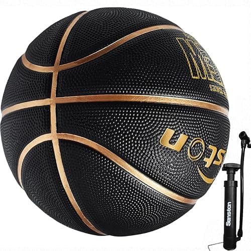 Senston 27.5''/29.5'' Outdoor Basketball Excellent Elasticity/Grip Rubber Basketballs with Pump, Durable Size 5/7 Men Basketball - Image 1