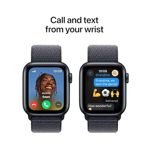Apple Watch SE (2nd Gen) [GPS 40mm] Smartwatch with Midnight Aluminum Case with Ink Sport Loop One Size. Fitness and Sleep Trackers, Crash Detection, Heart Rate Monitor, Carbon Neutral thumbnail 4