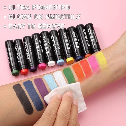 Wismee Eye Black Stick, 12pcs Multi-Colors Anti-Glare Under Eye Black Sports Grease Stick Set for Baseball Softball Soccer Lacrosse Hockey Athletes Sports Training, Sweat-Proof & Long Lasting thumbnail 6