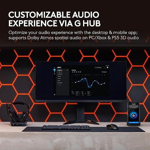 Logitech G Astro A50 X Multi-Platform Wireless Gaming Headset + Base Station for PS5/Xbox/PC: PLAYSYNC Video & Audio Switcher, HDMI 2.1 4K 120Hz VRR, <24bit/48kHz, 24hr Battery, 2.4GHz & BT - Black thumbnail 5