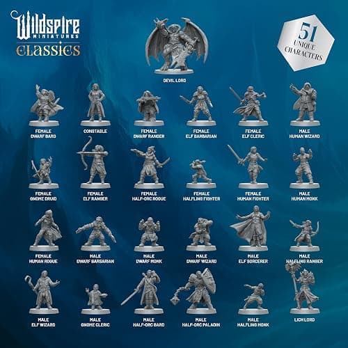 Classic Heroes - Mercenary Guild - 51 Paintable Characters for DND Miniatures Bulk I 28mm Dungeons Dragons D&D Miniatures I DND Minis D&D Figures Dungeons Dragons Figures Pathfinder Compatible thumbnail 4