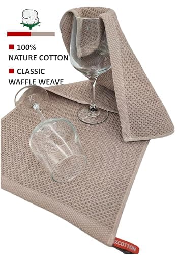 ANEWAY Kitchen Towels 100% Cotton Waffle Weave Dish Towel for Cleaning Drying Dishes Extra Absorbent and Soft, Dish Cloth,13 x 28 Inch(EarthBrown-4 Pack) thumbnail 3