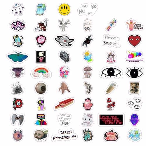 BulbaCraft 100Pcs Weirdcore Stickers, Weird Stickers for Adults, Weird Gifts, Psychedelic Decals, Trippy Decals, Weirdcore Accessories, Gifts for Women & Men thumbnail 5