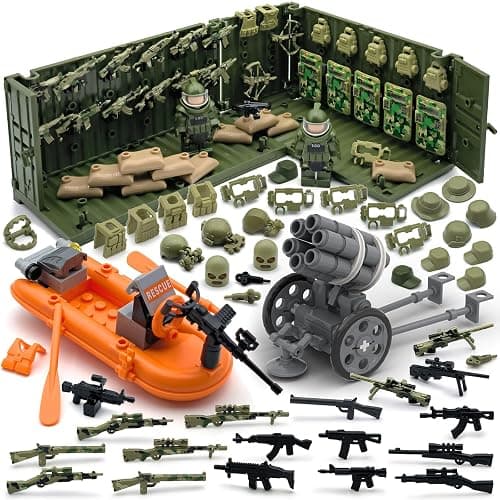ALEYOOTECHE Modern Military Weapon Pack Building Block Toys for Swat Team Building Brick Weapon Set for Army Equipment Gear Sets Compatible with Mini Figure of Major Brand (220 pcs) thumbnail 4