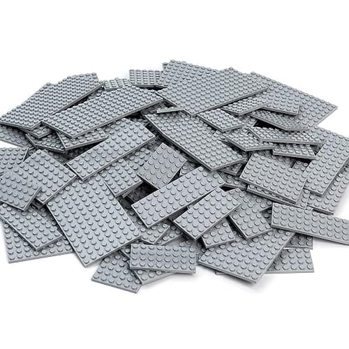 MANNIDOO 110 Pieces Classic Building Plates, 11 Sizes Small Baseplates Multipacks - Compatible with All Major Brands Pieces, Flat Platform Base for Moc Building, Light Grey - Image 1