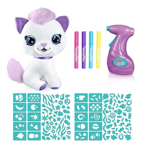 Canal Toys Personalize Airbrush Plush Large Kitty! Decorate, wash, Repeat! Customize Your own Spray Art Plush with Markers, Battery Powered Airbrush and 100+ Stencils. Ages 6+ thumbnail 6