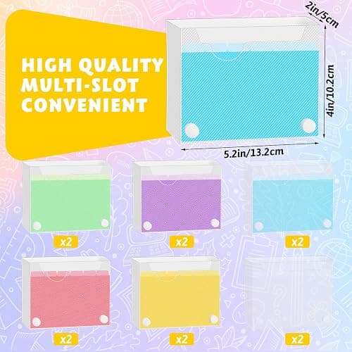 Tenceur 12 Pcs Index Card Case 3" x 5" Index Card Holder with Colorful Tab Dividers Plastic Flash Card Organizer Notecard Box for Storing Recipe Cards Office School thumbnail 3