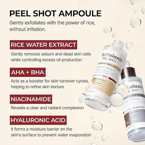 Dr.Melaxin peel shot care set black rice peeling white rice peel shot toner korean skin care cosmetics thumbnail 5
