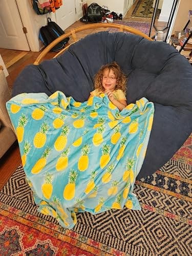 Whimsy Plush Fleece Tropical Throw Blanket (50" x 60") - Pineapple Blanket for Boys, Girls and People of Any Ag thumbnail 9