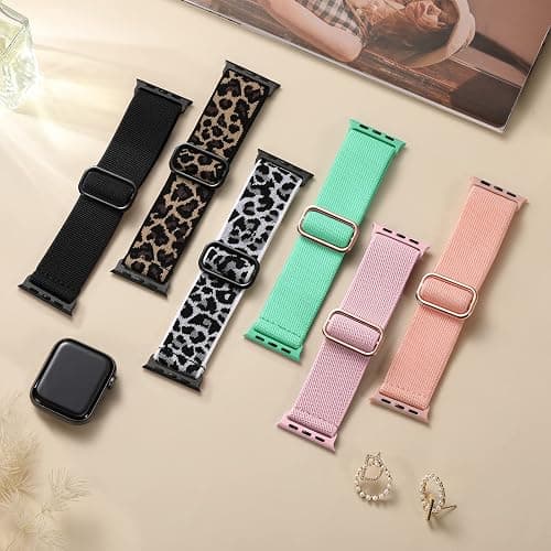 Maledan 10 Pack Stretchy Solo Loop Compatible with Apple Watch Band 40mm 38mm 41mm 42mm 44mm 45mm 46mm 49mm Women Men,Soft Nylon Elastic Braided Strap for iWatch Series 11 10 9 8 7 6 5 4 3 2 1 SE Ultra thumbnail 4