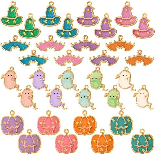 Halloween DIY Charms Halloween Alloy Pendants Pumpkin Ghost Wizard Hat Jewelry Making Charms for DIY Jewelry Necklace Bracelet Accessories - Image 1