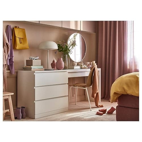 IKEA-Malm-Schminktisch weiß weiß mit Glasplatte 120 x 41 x 78 cm thumbnail 5
