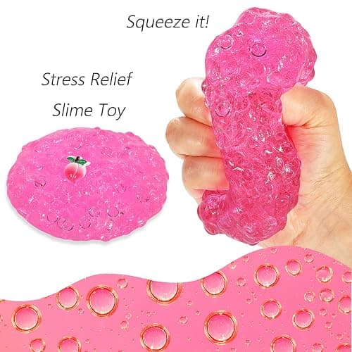Premade Rose Pink Jelly Cube Glimmer Crunchy Crystal Slime, Includes 4 Sets of Add-ins, Sensory and Tactile Stimulation, Stress Relief, Party Favors for Girls & Boys thumbnail 6