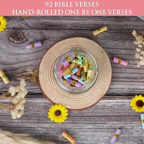 Bible Verse Jar – 92 Hand-Rolled Scripture Scrolls for Daily Encouragement, Inspirational Christian Gift, Religious Gifts for Women, Birthday Gifts for Mom, Christmas Gift for Women 2025 thumbnail 4