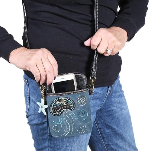 CHALA Dazzled Cell Phone Crossbody Purse-Women PU Leather Multicolor Handbag with Adjustable Strap thumbnail 2