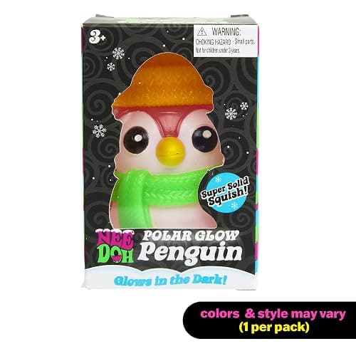 Schylling Needoh Squishmas Polar Glow Penguin - Sensory Squeeze Toy with Super Solid Squish - (Pack of 1) thumbnail 3