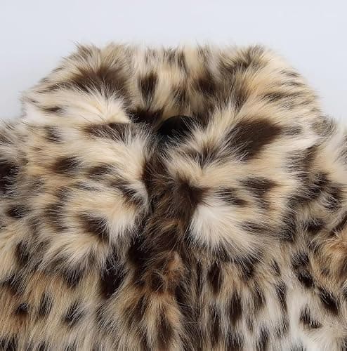 ebossy Women's Faux Fur Crop Jacket Long Sleeve Lapel Winter Warm Fluffly Leopard Pure Color Sherpa Coat thumbnail 4