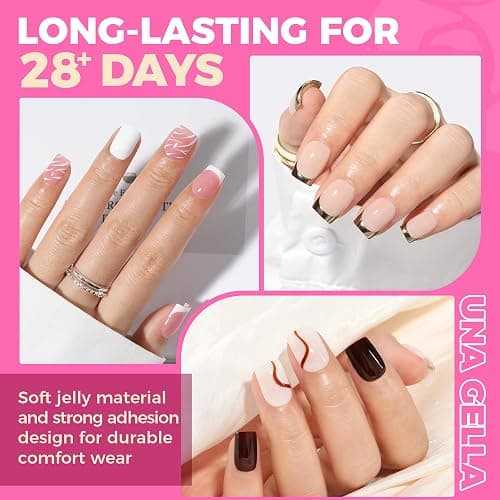 UNA GELLA Square Nail Tips Extra Short 504pcs Fake Nails Pre-shaped | XS Short Square Press on Nails Gel Tips Full Cover Acrylic Nails False Nails for DIY Salon 12 Sizes thumbnail 3
