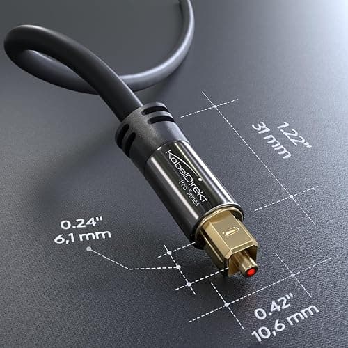 KabelDirekt – Optical Audio TOSLINK Cable – 6ft – Soundbar | Optical digital audio cable: Perfect for equipment with a TOSLINK interface (OPT In / OPT Out or S/PDIF In / S/PDIF Out) thumbnail 7