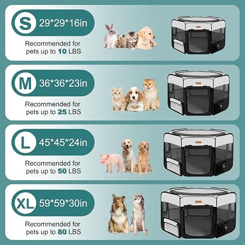 Dog Playpen, Portable Pet Play Pen for Cat, Puppies, Rabbits, Chickens, Foldable Large-Capacity Pet Tent for Indoor/Outdoor Travel Camping thumbnail 5