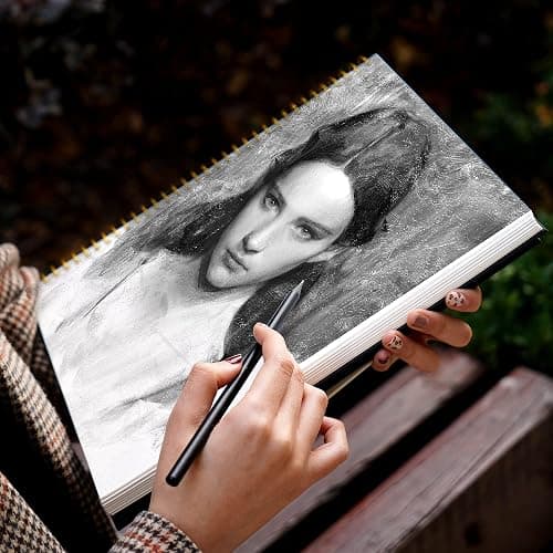 Hardcover Sketchbook for Drawing Spiral Sketch Book for Adult Kids 8.5 x 11 | 100gsm 68lb 120 Sheets Sketch Pad Premium Drawing Book Art Supplie,Black thumbnail 8