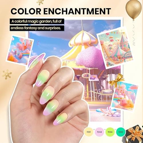 Beetles Gel Nail Polish Kit with U V Light - 80Pcs Color Enchantment 55 Colors Gel Polish Starter Kit with Base Top Coat DIY Nails Supply Stickers Manicure Tools Christmas Gift for Women Teens Girls thumbnail 8