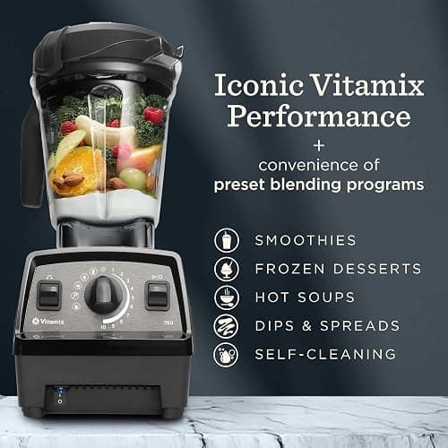 Vitamix Propel Series 750 Blender with Four Blending Programs, Self-Cleaning Program, Professional-Grade Blender for Smoothies, Soups and More, Stainless-Steel Blades, 64 Oz Container, Black thumbnail 3