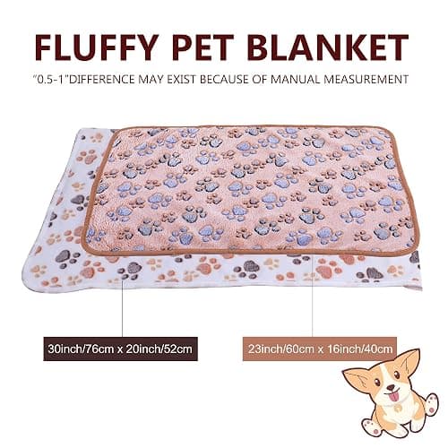 DOOVID Pet Blanket Soft Fluffy Fleece Pet Mat Doggy Flannel Blanket Dog Cat Cute Paw Print Pet Blankets Purple Paw Small(23 * 16") thumbnail 6